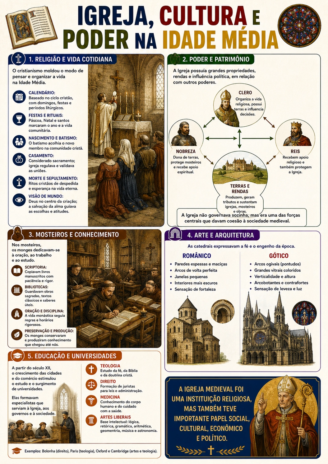 Página visual de História: Igreja, Cultura e Poder na Idade Média