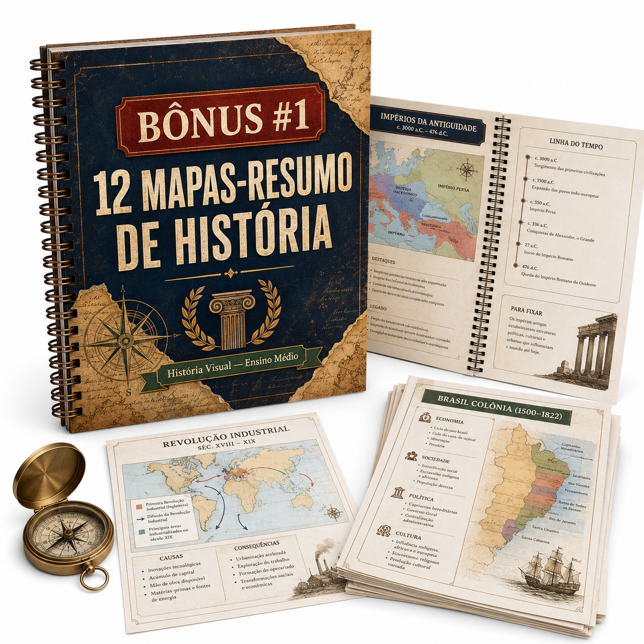 Bônus #1: 12 Mapas-Resumo de História